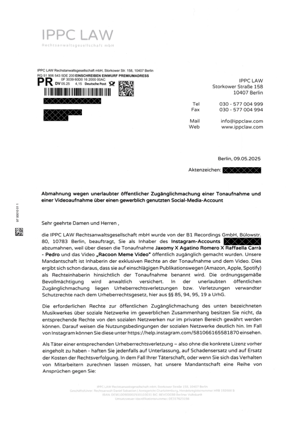 IPPC_Law_Abmahnung_B1_Recordings